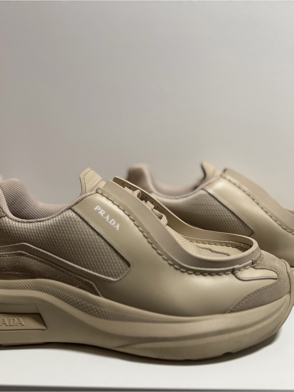Prada Neutral Beige Systeme Sneakers (UK 8/US 9.5)